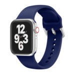 Single-color Silicone Buckle Strap Watch Band For Apple Watch Ultra 49mm / Series 8&7 45mm / SE 2&6&SE&5&4 44mm / 3&2&1 42mm(Midnight Blue)