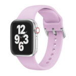 Single-color Silicone Buckle Strap Watch Band For Apple Watch Ultra 49mm / Series 8&7 45mm / SE 2&6&SE&5&4 44mm / 3&2&1 42mm(Lavender)