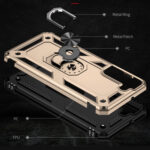 For Samaung Galaxy S22+ 5G Shockproof TPU + PC Protective Case with 360 Degree Rotating Holder(Gold)