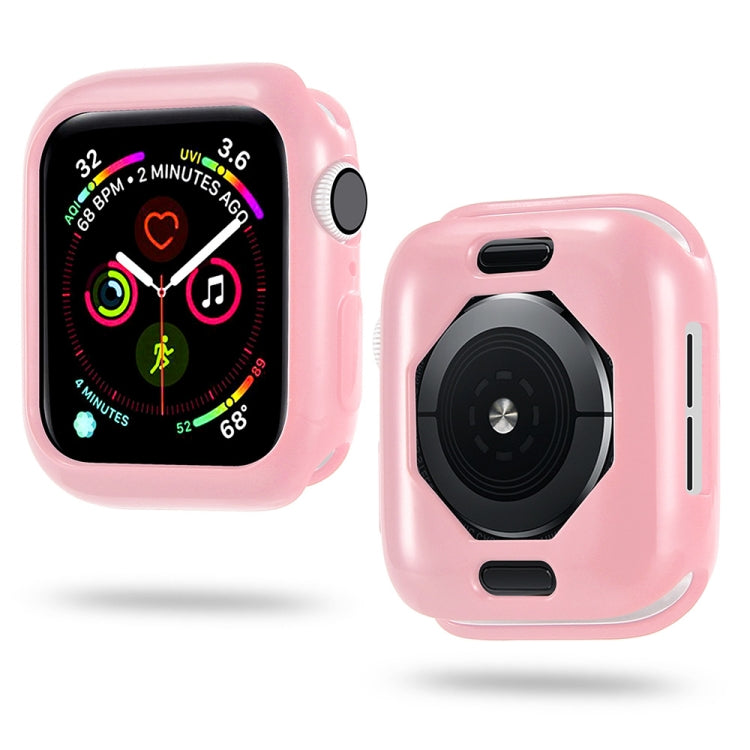 Eight Sides Candy Colors TPU Shockproof Protective Case For Apple Watch Series 8 / 7 45mm(Pink)