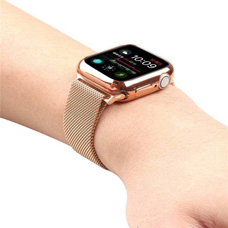 Shockproof TPU Electroplate Protective Case For Apple Watch Series 8 / 7 41mm(Rose Gold)