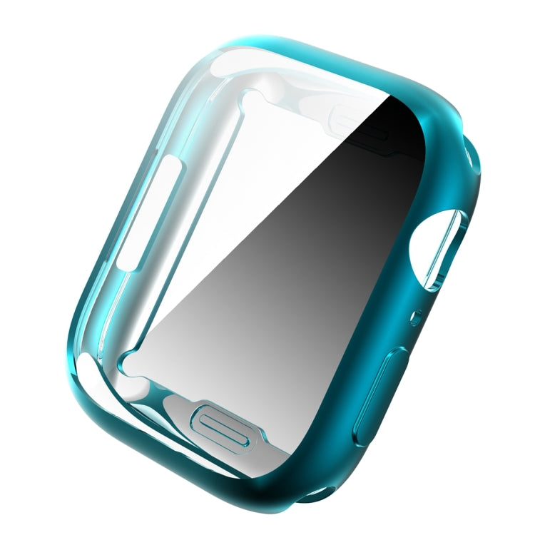 Shockproof TPU All-inclusive Electroplate Protective Case For Apple Watch Series 8 / 7 41mm(Dai Cyan)