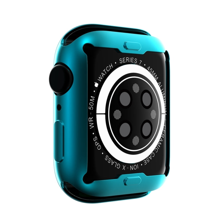 Shockproof TPU All-inclusive Electroplate Protective Case For Apple Watch Series 8 / 7 41mm(Dai Cyan)