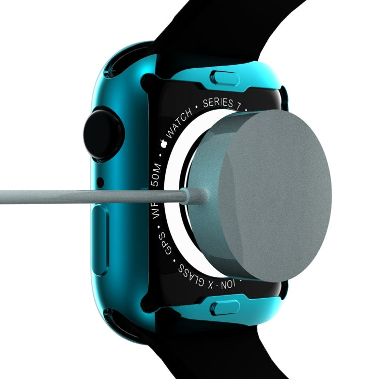 Shockproof TPU All-inclusive Electroplate Protective Case For Apple Watch Series 8 / 7 41mm(Dai Cyan)