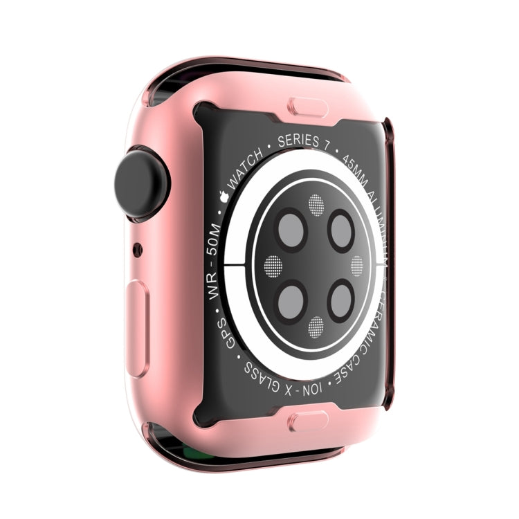 Shockproof TPU All-inclusive Electroplate Protective Case For Apple Watch Series 8 / 7 41mm(Pink)