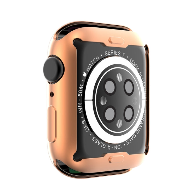 Shockproof TPU All-inclusive Electroplate Protective Case For Apple Watch Series 8 / 7 41mm(Rose Gold)