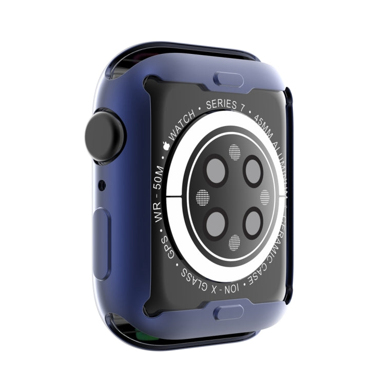 Shockproof TPU All-inclusive Electroplate Protective Case For Apple Watch Series 8 / 7 45mm(Navy Blue)