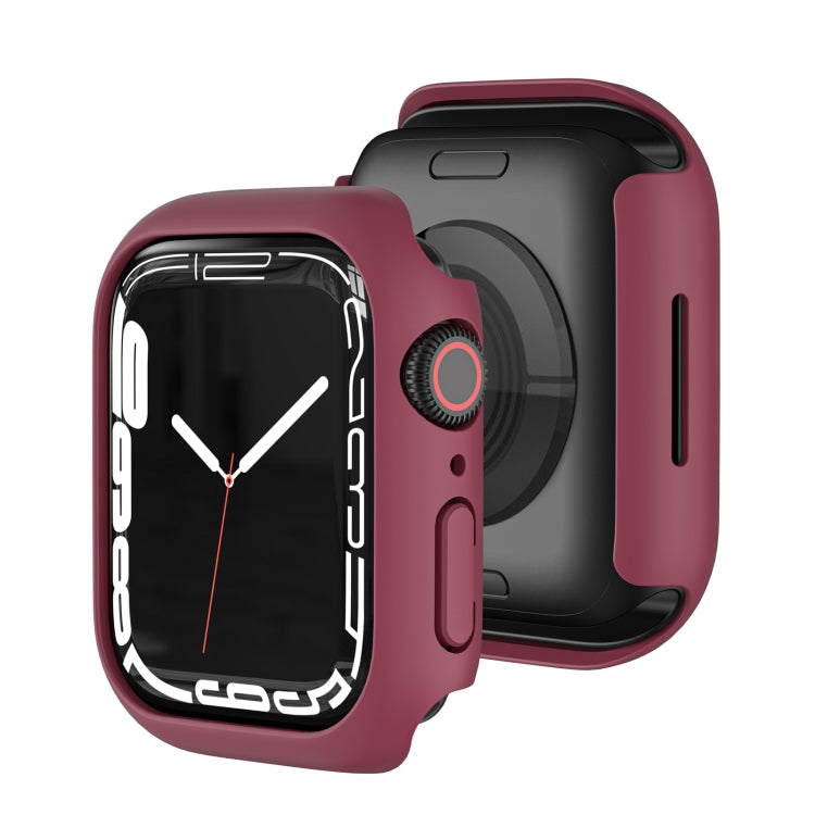 Shockproof TPU Protective Case For Apple Watch Series 8 / 7 45mm(Dark Red)