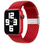 Nylon Braid One Buckle Watch Band For Apple Watch Series 8&7 41mm / SE 2&6&SE&5&4 40mm / 3&2&1 38mm(Red)