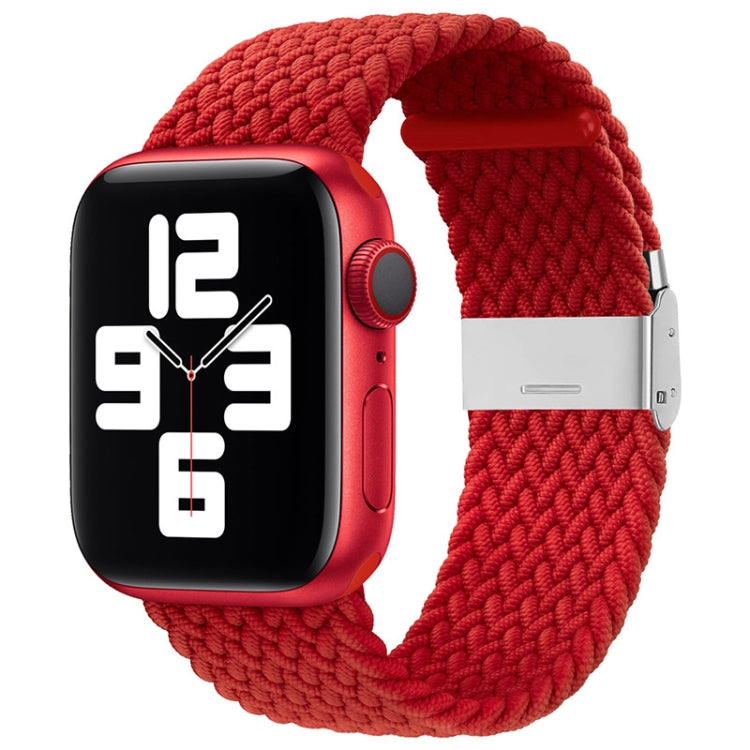 Nylon Braid One Buckle Watch Band For Apple Watch Series 8&7 41mm / SE 2&6&SE&5&4 40mm / 3&2&1 38mm(Red)