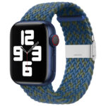 Nylon Braid One Buckle Watch Band For Apple Watch Series 8&7 41mm / SE 2&6&SE&5&4 40mm / 3&2&1 38mm(Blue Green)