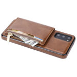 For Samsung Galaxy S20 Zipper Wallet Bag PU Back Cover Shockrpoof Phone Case with Holder & Card Slots & Wallet(Brown)