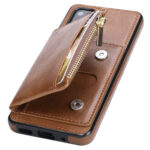 For Samsung Galaxy S20 Zipper Wallet Bag PU Back Cover Shockrpoof Phone Case with Holder & Card Slots & Wallet(Brown)