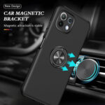 For Xiaomi Mi 11 Lite 5G PC + TPU Shockproof Magnetic Phone Case with Invisible Ring Holder(Black)