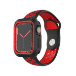 Shockproof PC Protective Case For Apple Watch Series 8 / 7 45mm / 6&SE&5&4 44mm / 3&2&1 42mm(Black + Red)