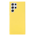 For Samsung Galaxy S22 Ultra 5G Pure Color Liquid Silicone Shockproof Full Coverage Phone Case(Yellow)