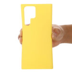 For Samsung Galaxy S22 Ultra 5G Pure Color Liquid Silicone Shockproof Full Coverage Phone Case(Yellow)