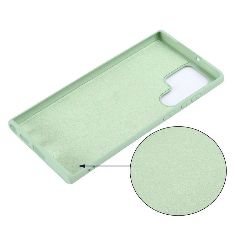 For Samsung Galaxy S22 Ultra 5G Pure Color Liquid Silicone Shockproof Full Coverage Phone Case(Green)