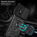 For Xiaomi Redmi Note 11 6.5 inch Sliding Camera Cover Design TPU+PC Phone Protective Case(Black)