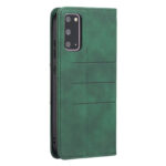 For Samsung Galaxy S20 Magnetic Splicing Leather Phone Case(Green)