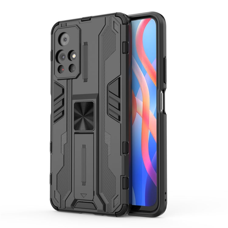 For Xiaomi Redmi Note 11 5G Supersonic PC + TPU Shock-proof Phone Case with Holder(Black)