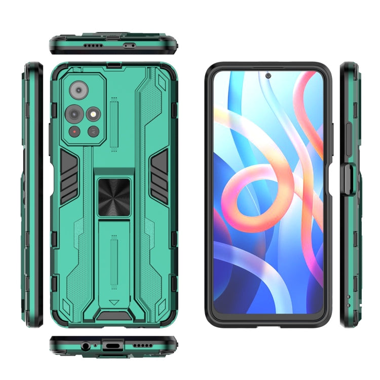 For Xiaomi Redmi Note 11 5G Supersonic PC + TPU Shock-proof Phone Case with Holder(Green)