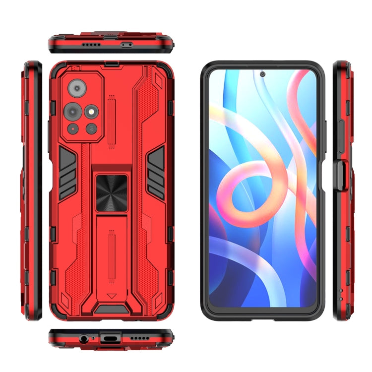 For Xiaomi Redmi Note 11 5G Supersonic PC + TPU Shock-proof Phone Case with Holder(Red)