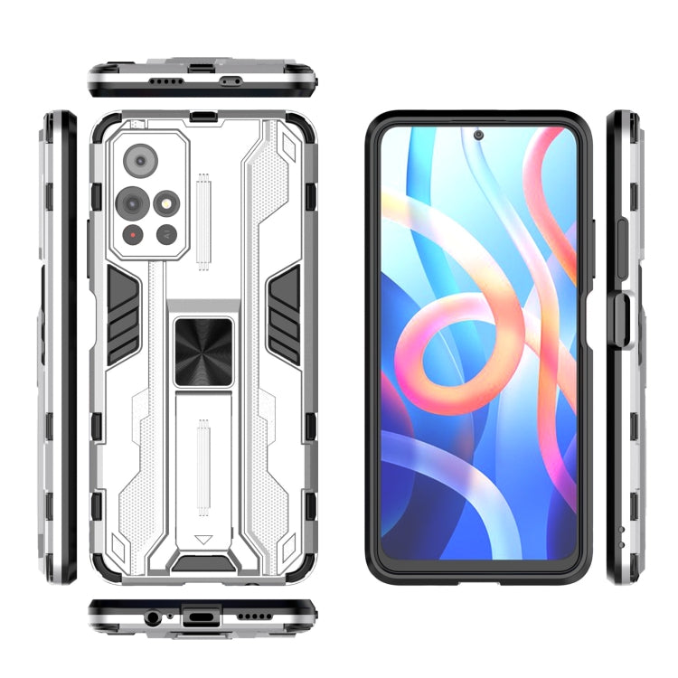 For Xiaomi Redmi Note 11 5G Supersonic PC + TPU Shock-proof Phone Case with Holder(Silver)