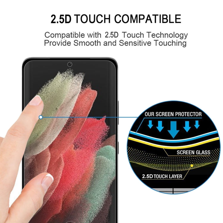 For Samsung Galaxy S22 Ultra 5G Edge Glue 3D Curved Edge Full Screen Tempered Glass Film(Black)