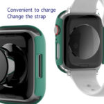 2 in 1 PC Frame + Tempered Glass Protector Case For Apple Watch Series 8 / 7 41mm(Green)