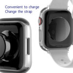 2 in 1 PC Frame + Tempered Glass Protector Case For Apple Watch Series 8 / 7 45mm(Silver)