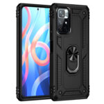 For Xiaomi Redmi Note 11 5G Shockproof TPU + PC Phone Case with 360 Degree Rotating Holder(Black)