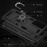 For Xiaomi Redmi Note 11 5G Shockproof TPU + PC Phone Case with 360 Degree Rotating Holder(Black)