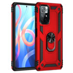 For Xiaomi Redmi Note 11 5G Shockproof TPU + PC Phone Case with 360 Degree Rotating Holder(Red)