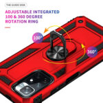 For Xiaomi Redmi Note 11 5G Shockproof TPU + PC Phone Case with 360 Degree Rotating Holder(Red)