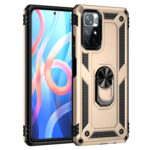 For Xiaomi Redmi Note 11 5G Shockproof TPU + PC Phone Case with 360 Degree Rotating Holder(Gold)