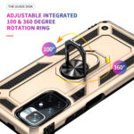 For Xiaomi Redmi Note 11 5G Shockproof TPU + PC Phone Case with 360 Degree Rotating Holder(Gold)