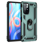 For Xiaomi Redmi Note 11 5G Shockproof TPU + PC Phone Case with 360 Degree Rotating Holder(Dark Green)