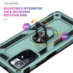 For Xiaomi Redmi Note 11 5G Shockproof TPU + PC Phone Case with 360 Degree Rotating Holder(Dark Green)