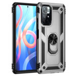 For Xiaomi Redmi Note 11 5G Shockproof TPU + PC Phone Case with 360 Degree Rotating Holder(Silver)