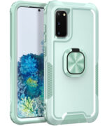 For Samsung Galaxy S20 3 in 1 PC + TPU Phone Case with Ring Holder(Mint Green)