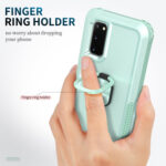 For Samsung Galaxy S20 3 in 1 PC + TPU Phone Case with Ring Holder(Mint Green)