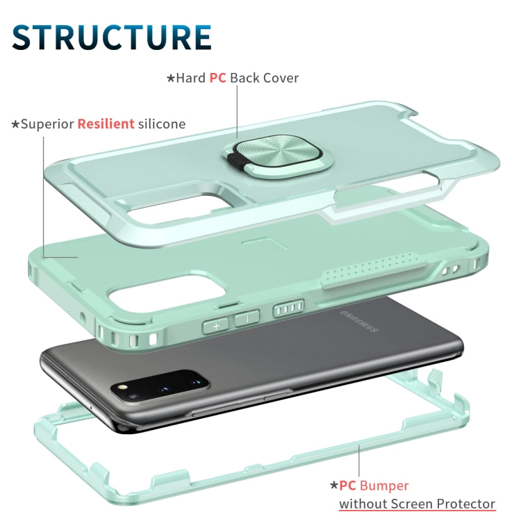 For Samsung Galaxy S20 3 in 1 PC + TPU Phone Case with Ring Holder(Mint Green)