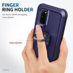 For Samsung Galaxy S20 3 in 1 PC + TPU Phone Case with Ring Holder(Navy Blue)