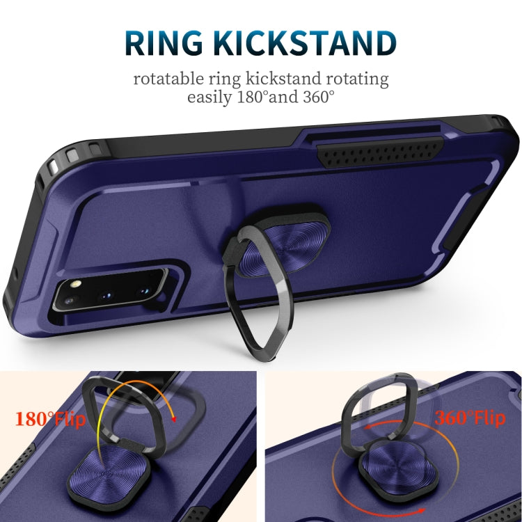 For Samsung Galaxy S20 3 in 1 PC + TPU Phone Case with Ring Holder(Navy Blue)