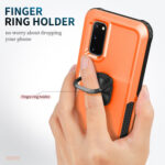 For Samsung Galaxy S20 3 in 1 PC + TPU Phone Case with Ring Holder(Orange)