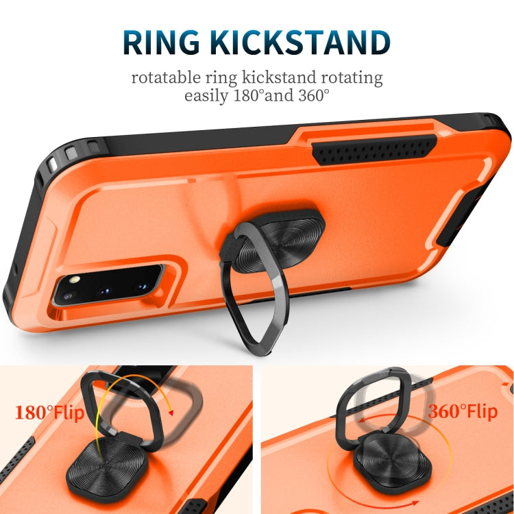 For Samsung Galaxy S20 3 in 1 PC + TPU Phone Case with Ring Holder(Orange)