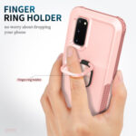 For Samsung Galaxy S20 3 in 1 PC + TPU Phone Case with Ring Holder(Pink)