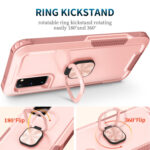 For Samsung Galaxy S20 3 in 1 PC + TPU Phone Case with Ring Holder(Pink)