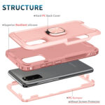 For Samsung Galaxy S20 3 in 1 PC + TPU Phone Case with Ring Holder(Pink)